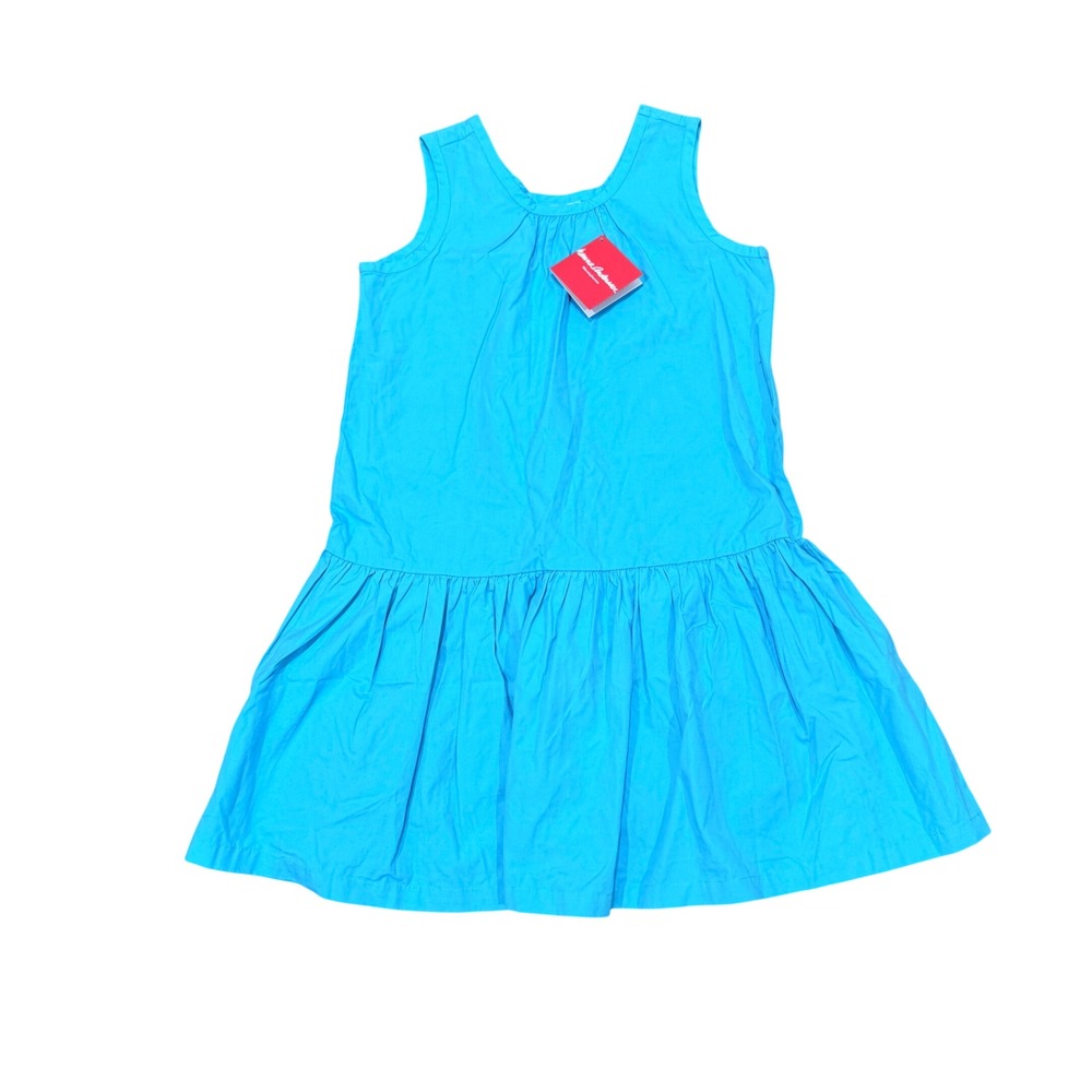 Hanna Andersson Girls Turquoise Summer Breezeway Cotton Dress 140 US 10 NWT